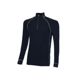 Upower Makalu Camiseta de Trabajo Tecnica - Talla 4XL - Cuello Alto con Cremallera, Costuras Planas Antirritacion, Material Transpirable - Color Azul Marino
