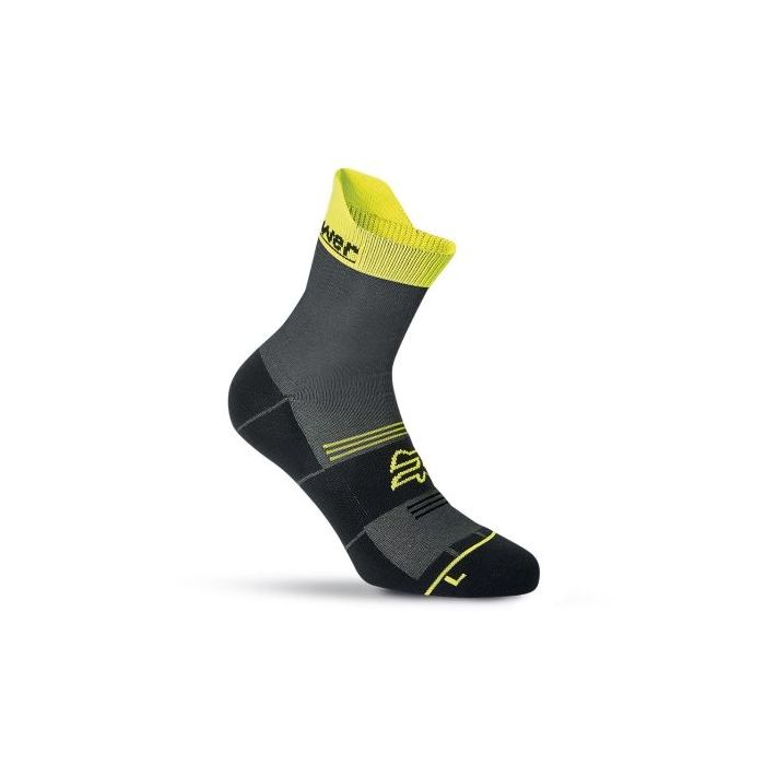 Upower Chipper Calcetines de Trabajo - Talla M - Tecnologia Coolmax, Ventilacion Extra, Banda de Soporte, Costuras Planas, Refuerzos en Talon y Puntera, Alta Durabilidad - Color Amarillo Fluorescente