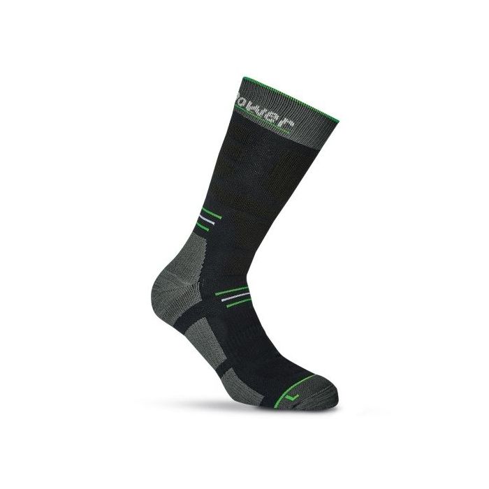 Upower Blow Calcetines de Trabajo Tecnicos - Talla S - Compresion Gradual, Termorregulacion, Soporte Tobillos, Transpirables, Costuras Planas, Talon y Puntera Reforzados - Color Verde Fluorescente