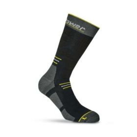 Upower Blow Calcetines de Trabajo Tecnicos - Talla L - Compresion Gradual, Termorregulacion, Soporte en Tobillos, Transpirables, Costuras Planas, Durabilidad Reforzada - Color Negro y Amarillo