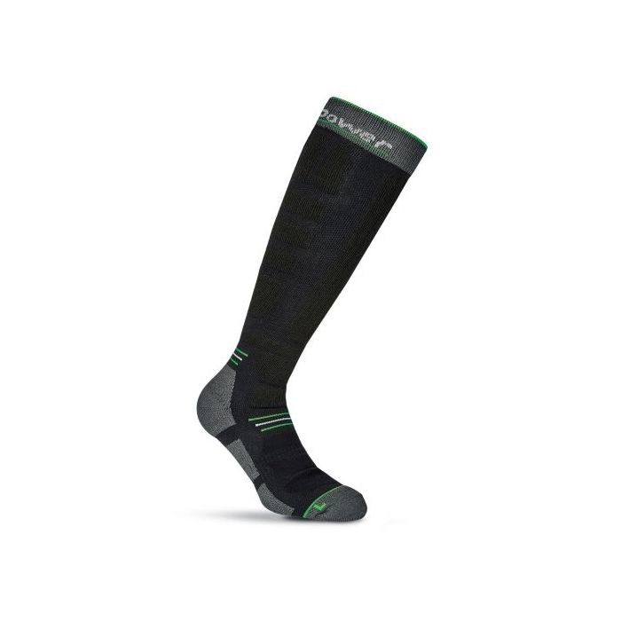 Upower Zenith Calcetines Largos de Trabajo - Talla M - Tecnologia PowerFit, Compresion Gradual, Soporte en Tobillos, Canales de Ventilacion, Costuras Planas, Refuerzos Antidesgaste - Color Verde Fluorescente