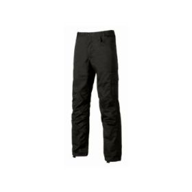 Upower Alfa Pantalon de Trabajo con Multiples Bolsillos - Talla 56 - Porta Martillo, Bolsillos para Rodilleras, Cintura Elastica, Proteccion DPI1 - Color Negro Carbon