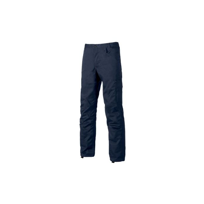 Upower Alfa Pantalon de Trabajo Funcional - Talla 48 - Multiples Bolsillos, Porta Martillo, Bolsillos para Rodilleras, Cintura Elastica, Proteccion DPI1 - Color Azul Marino