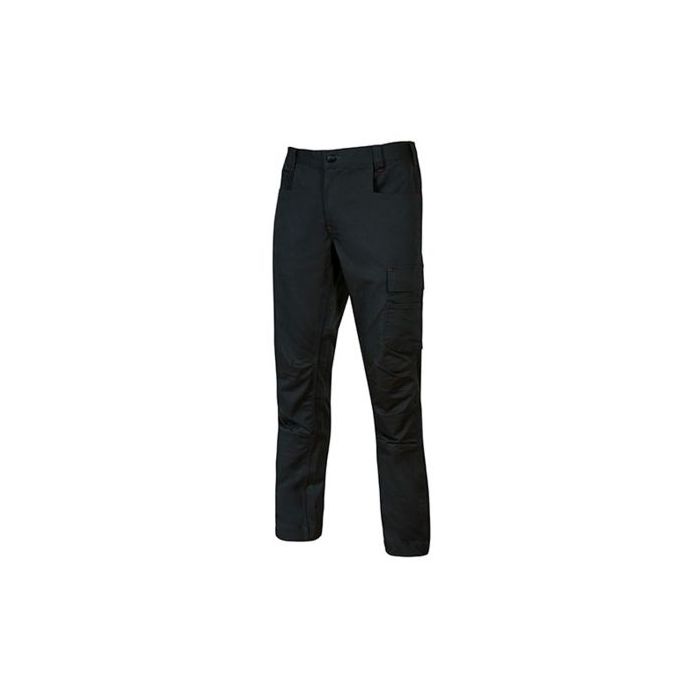 Upower Bravo Top Pantalon CVC Stretch - Talla XL - Bolsillos Multifuncionales, Cierre de Velcro, Martillo en Cintura, Triple Costura, Ajuste Slim-Fit, Proteccion DPI1 - Color Negro Carbon