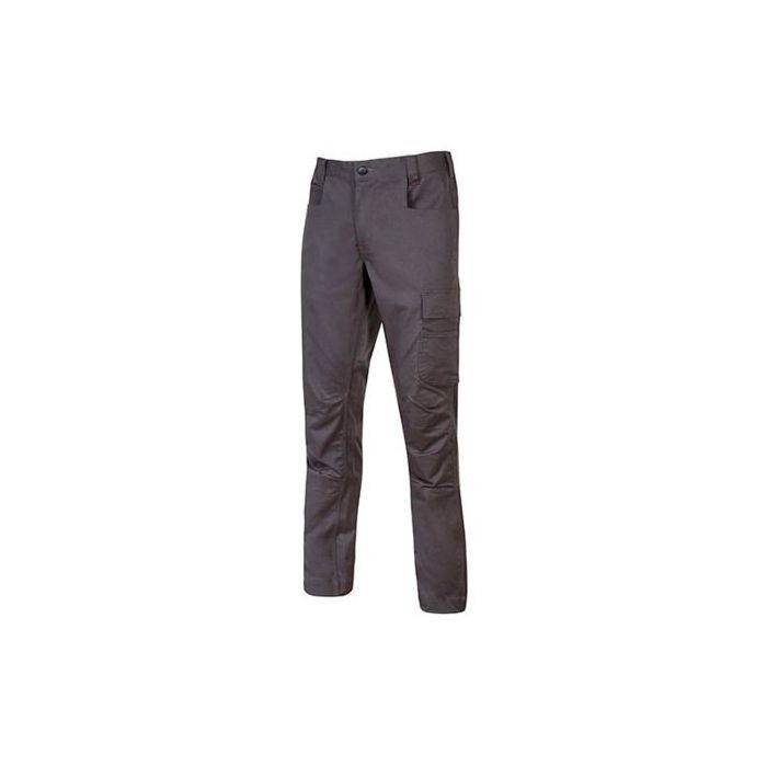 Upower Bravo Top Pantalon CVC Stretch - Talla S - Multiples Bolsillos, Martillo en Cintura, Triple Costura, Ajuste Slim-Fit, Proteccion DPI1 - Color Gris Oscuro