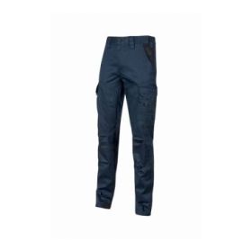 Upower Guapo Pantalones de Trabajo de Algodon Elastico - Talla M - Bolsillos Multifuncionales, Cierre Resistente, Proteccion Lumbar, Rodillas Preformadas, Triple Costura, DPI1 - Color Azul Oscuro Westlake