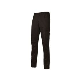 Upower Bravo Top Winter Pantalones de Trabajo Invernales - Talla L - Algodon Elastizado, Triple Costura, Multibolsillos, Cintura Elastizada, Slim-Fit, Proteccion DPI1 - Color Negro Carbon