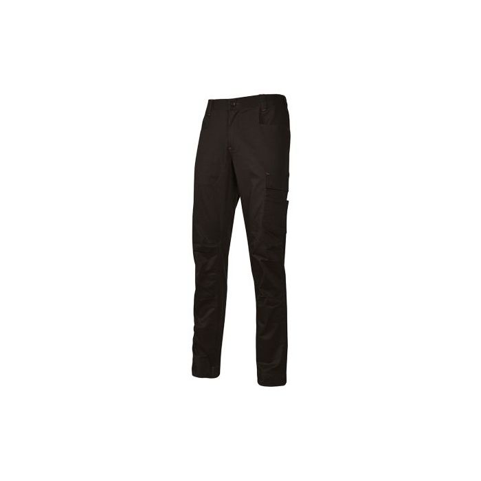 Upower Bravo Top Winter Pantalones de Trabajo Invernales - Talla XL - Algodon Elastizado, Triple Costura, Multibolsillos, Cintura Elastizada, Slim-Fit, Proteccion DPI1 - Color Negro Carbon