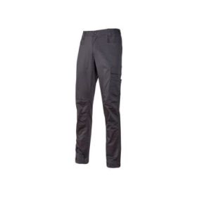 Upower Bravo Top Winter Pantalones de Trabajo Invernales - Talla 4XL - Algodon Elastizado, Triple Costura, Multibolsillos, Cintura Elastizada, Slim-Fit, Proteccion DPI1 - Color Gris Oscuro