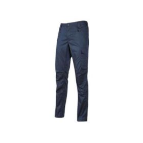 Upower Bravo Top Winter Pantalones de Trabajo Invernales - Talla S - Algodon Elastizado, Triple Costura, Multibolsillos, Cintura Elastizada, Slim-Fit, Proteccion DPI1 - Color Azul Oscuro Westlake