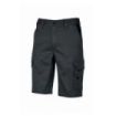 Upower Bonito Pantalones Cortos de Trabajo de Algodon Elastizado - Talla S - Frescos y Comodos, Bolsillos Multifuncionales, Cinturilla Elastica, Triple Costura, Proteccion DPI1 - Color Negro Carbon