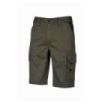 Upower Bonito Pantalones Cortos de Trabajo de Algodon Elastizado - Talla M - Bolsillos Multifuncionales, Cinturilla Elastica, Cierre de Cremallera, Proteccion DPI1, Costuras Reforzadas - Color Verde Oscuro