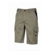 Upower Bonito Pantalones Cortos de Trabajo de Algodon Elastizado - Talla S - Frescos y Comodos, Bolsillos Multifuncionales, Cinturilla Elastica, Triple Costura, Proteccion DPI1 - Color Arena