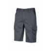 Upower Bonito Pantalones Cortos de Trabajo de Algodon Elastizado - Talla S - Frescos y Comodos, Bolsillos Multifuncionales, Cinturilla Elastica, Cierre Resistente, Proteccion DPI1 - Color Gris Oscuro