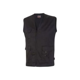 Upower Chica Chaleco Multibolsillos de Algodon Elastico - Talla XL - Ligero, Cierre Cremallera Frontal, Espacio para Personalizacion, Bolsillos con Solapa y Velcro - Color Negro Carbon