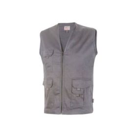Upower Chica Chaleco Multibolsillos de Algodon Elastico - Talla M - Ligero, Cierre Cremallera Frontal, Espacio para Personalizacion, Bolsillos con Solapa y Velcro - Color Gris Oscuro