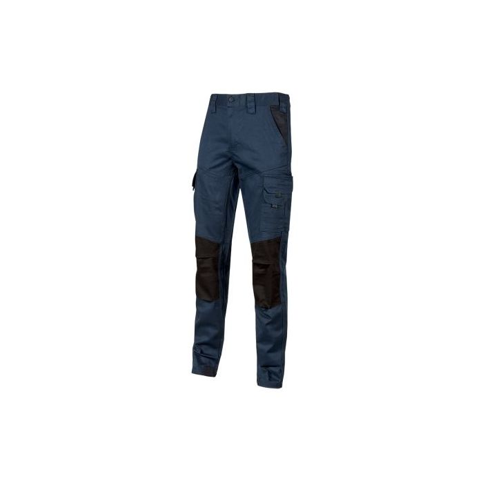 Upower Majo Pantalon de Trabajo - Talla 2XL - Comodidad y Resistencia, Algodon Elastico, Multiples Bolsillos, Proteccion Lumbar, Detalles Reforzados, Cinta Reflectante - Color Azul Oscuro Westlake