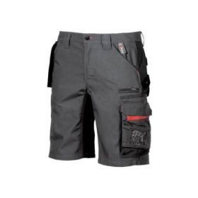 Upower Start Bermuda de Trabajo Funcional - Talla 58 - Bolsillos Desmontables, Compartimentos Multiples, Refuerzos Cordura, Detalles Reflectantes - Color Gris Meteorito