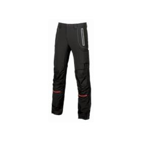 Upower Pit Pantalon Soft Shell - Talla 52 - Maximo Confort, Waterproof, Insertos Reflectantes, Antiabrasion, Multiples Bolsillos, Rodilleras Ergonomicas, Proteccion DPI1 - Color Negro Carbon