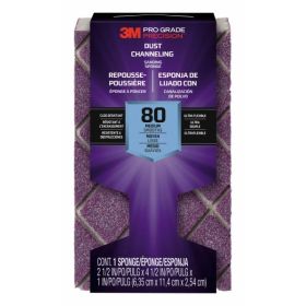 3M Pro Grade Precision Taco de Lija - Grano 80 Mediano - Canalizacion de Polvo - 6.35x11.4x2.54cm - Color Morado