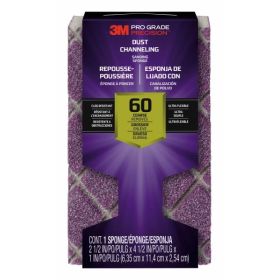 3M Pro Grade Precision Taco de Lija - Grano 60 Grueso - Canalizacion de Polvo - 6.35x11.4x2.54cm - Color Morado