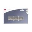 3M Gancho Adhesivo en Barra Metalica - Barra con 3 Ganchos - Soporta hasta 2.8kg - Color Gris Metalizado