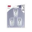 3M Pack de 3 Ganchos para Clavar - Formato S - Soporta hasta 2.5kg - Color Gris Metalizado