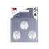 3M Pack de 3 Ganchos Adhesivos Ovalados - Formato S - Soporta hasta 0.3kg - Color Blanco