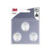 3M Pack de 3 Ganchos Adhesivos Ovalados - Formato S - Soporta hasta 0.3kg - Color Blanco