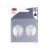3M Pack de 2 Ganchos Adhesivos Ovalados - Formato M - Soporta hasta 0.6kg - Color Blanco