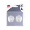 3M Pack de 2 Ganchos Adhesivos Ovalados - Formato M - Soporta hasta 0.6kg - Color Blanco