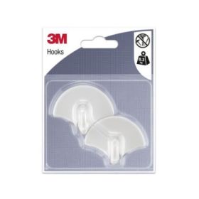 3M Pack de 2 Ganchos Adhesivos con Forma de Abanico - Soporta hasta 0.3kg - Color Blanco