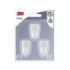 3M Pack de 3 Ganchos Adhesivos Modernos - Formato S - Soporta hasta 0.3kg - Color Blanco