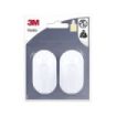 3M Pack de 2 Ganchos Adhesivos para Notas - Soporta hasta 1kg - Color Blanco