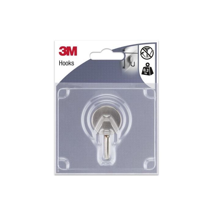 3M Gancho Magnetico de Metal - Soporta hasta 0.3kg - Color Gris/Titanio