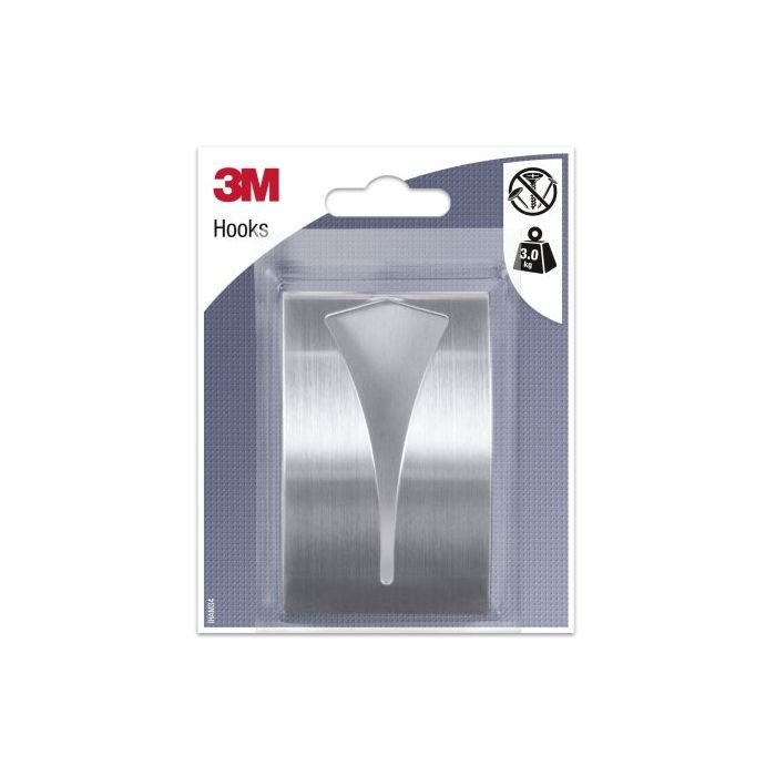 3M Gancho Adhesivo Metalico - Soporta hasta 3kg - Color Gris/Titanio