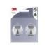 3M Pack de 2 Ganchos Adhesivos Ovalados - Formato M - Soporta hasta 0.6kg - Color Gris Metalizado