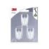 3M Pack de 3 Ganchos para Clavar - Formato S - Soporta hasta 2.5kg - Color Blanco