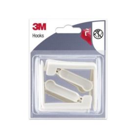 3M Pack de 4 Ganchos para Mantel - Cierre Tipo Pinza - Color Blanco