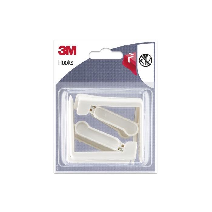 3M Pack de 4 Ganchos para Mantel - Cierre Tipo Pinza - Color Blanco
