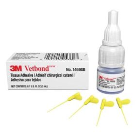 3M Vetbond Adhesivo para Tejidos - 3ml - Cierra Heridas Rapidamente - Incluye 4 Aplicadores - Color Transparente