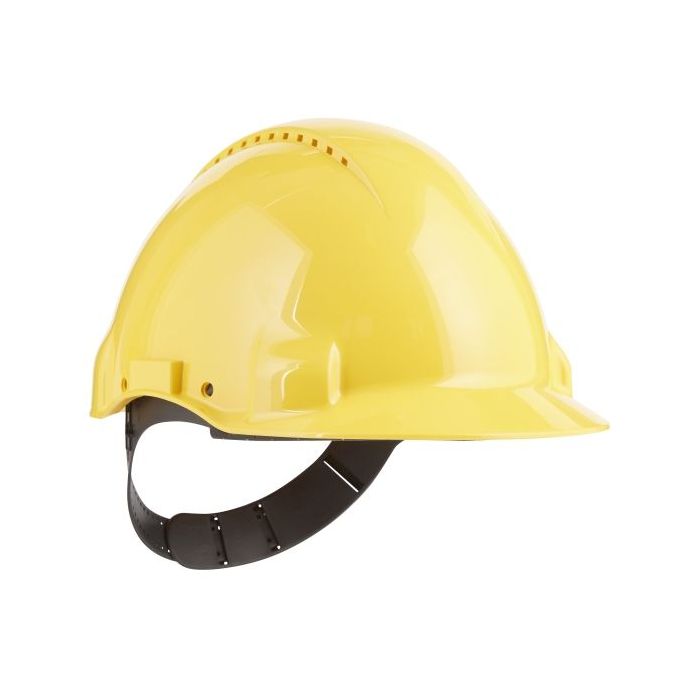 3M Casco Protector - con Ventilacion - Sensor Uvicator - Pin de Ajuste - Color Amarillo