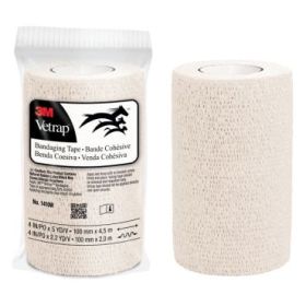 3M Vetrap Venda Cohesiva - 10cm x 4.5m - Flexible - Transpirable - Autoadhesiva - Color Blanco