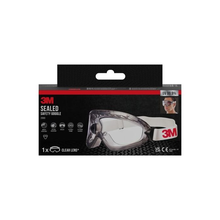 3M Gafas de Seguridad - Uso Compatible con Gafas Graduadas - Lente Incolora - Antivaho - Antirrayaduras - Sellado Facial - Proteccion UV - Color Transparente