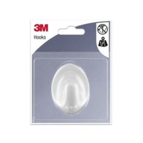 3M Gancho Adhesivo Ovalado - Grande - Soporta hasta 1.2kg - Color Blanco