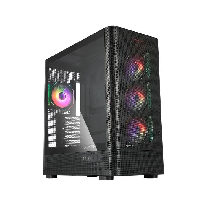 Abysm Danube Sava H500 II Caja Torre ATX, ITX, Micro ATX - Lateral de Cristal Templado - 3.5" y 2.5" - USB-A, USB-C y Audio - 4 Ventiladores ARGB Instalados - Soporta Refrigeracion Liquida