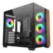 Abysm Danube Sava Nature 285B Black ARGB Caja Torre ATX, ITX, Micro ATX - Lateral y Frontal Cristal Templado - 3.5" y 2.5" - USB-A, USB-C y Audio - 4 Ventiladores ARGB Instalados - Soporta Refrigeracion Liquida