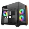 Abysm Danube Sava Nature 285C Black ARGB Caja Micro ATX, ITX - Lateral y Frontal Cristal Templado - 3.5" y 2.5" - USB-A, USB-C y Audio - 4 Ventiladores ARGB Instalados - Soporta Refrigeracion Liquida