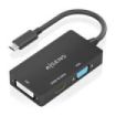 Aisens Conversor USB-C a DVI/HDMI/VGA - USB-C/M-DVI/H-HDMI/H-VGA/H - 15cm - Color Negro
