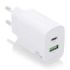 Aisens Cargador 20W - 1xUSB-C PD3.0 - 1xUSB-A QC3.0 - Color Blanco